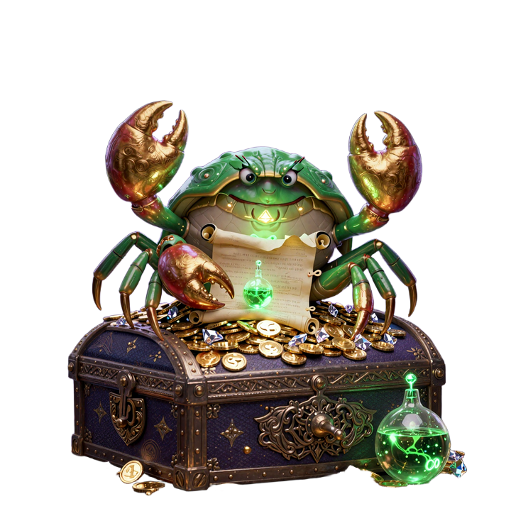 Bonus Crab bewacht alchemistische Jackpot-Schatzkiste mit Goldm&uuml;nzen im CasinoLab