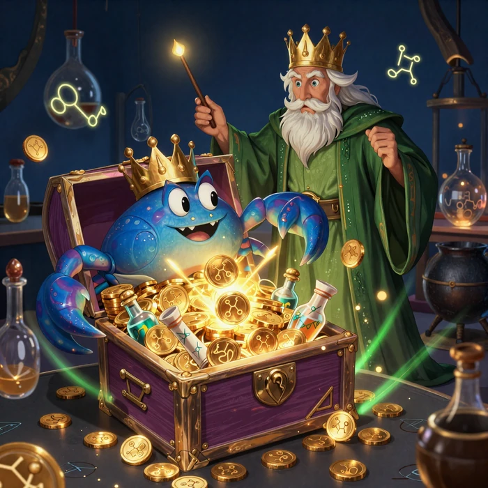 Bonus Crab pr&auml;sentiert Coins-Schatzkiste mit Professor im VIP-Labor von CasinoLab Casino
