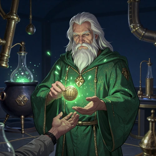 Stufe III - Adept - alchemistische Illustration mit Professor und Bonus Crab im CasinoLab